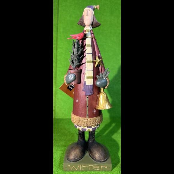 Williraye Studios Folk Art ~ WINTER BEAUTY 9" tall ~  WW7882 NEW IN BOX - Picture 2 of 9